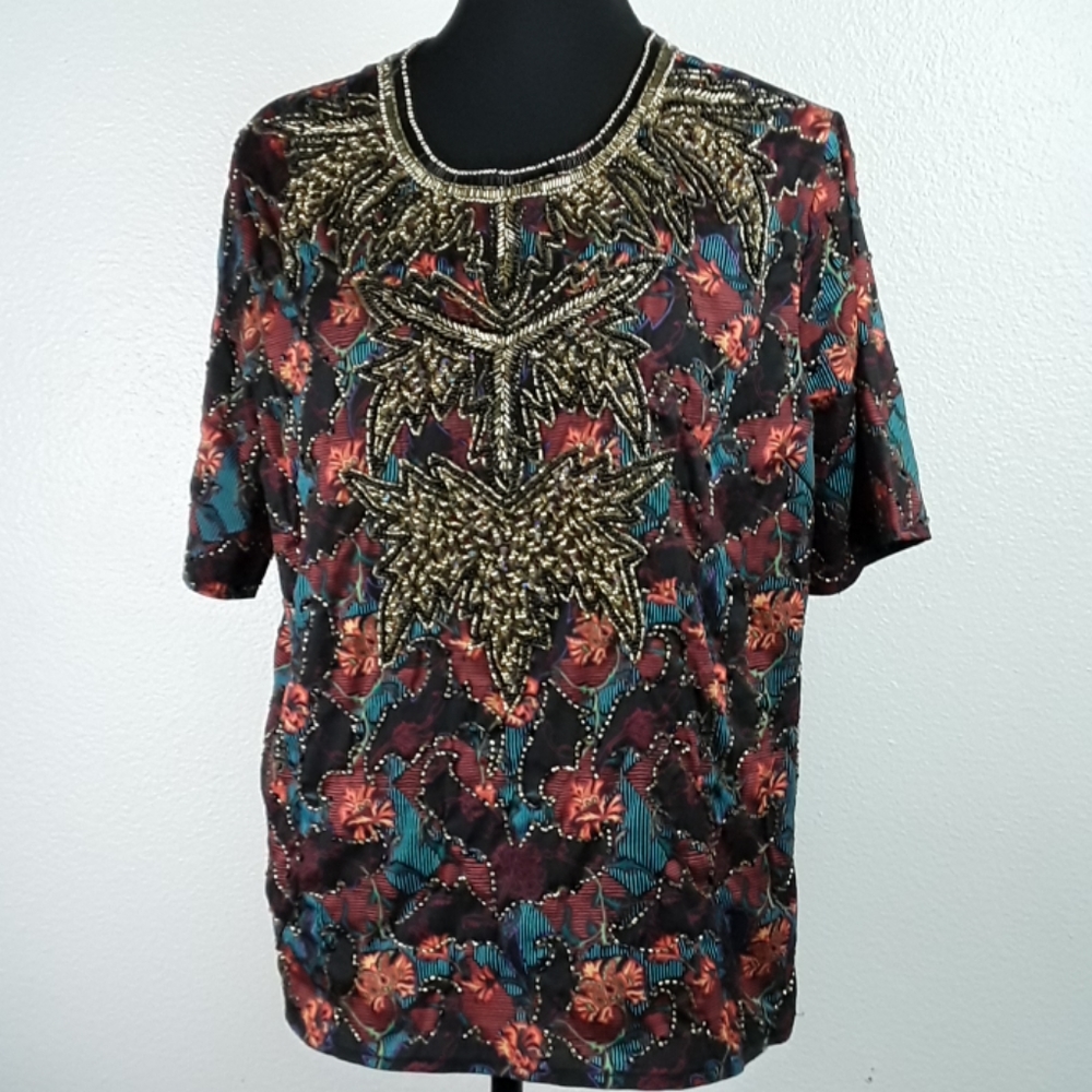 NWT Asos sz 12 beaded blouse